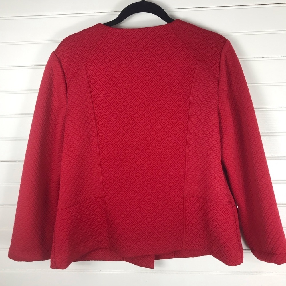 Chico's Quilted Knit Jacket Renaissance Red - Picture 3 of 8